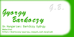 gyorgy barkoczy business card